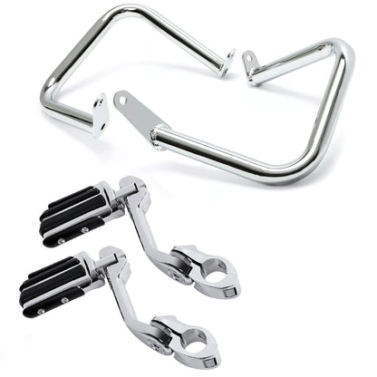 ya 5 8.7 KUAFU for Yamaha V-Star 400 650 XVS650 Engine Guard Crash Bar +Highway Foot Pegs
