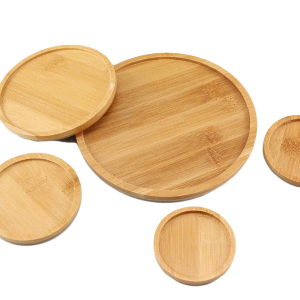 ya 14 6 Pcs Small Plant Saucer Bamboo Saucers Bottle Flowerpot Tray Clay Pots