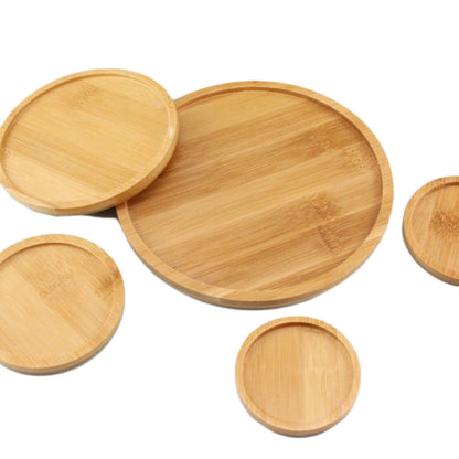 ya 14 6 Pcs Small Plant Saucer Bamboo Saucers Bottle Flowerpot Tray Clay Pots