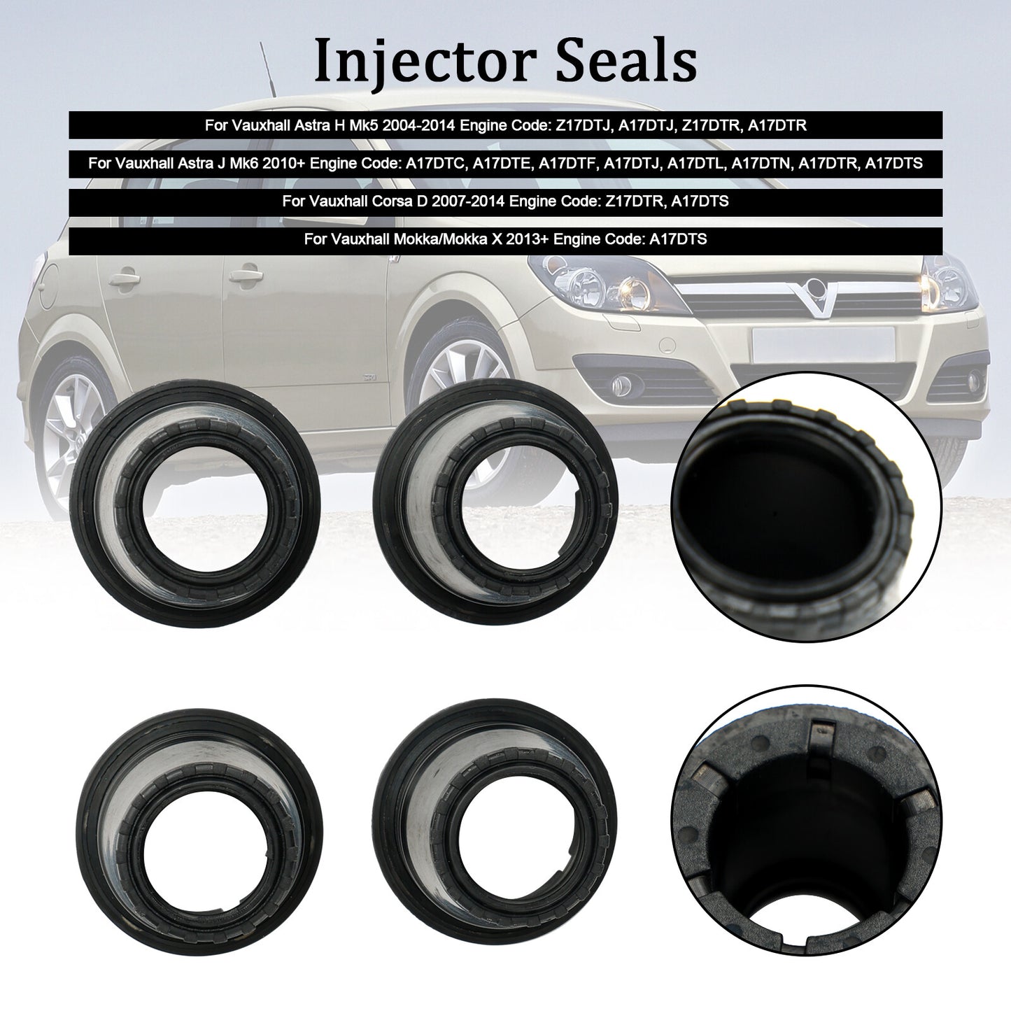 ya 1 8.5.2 4pcs Fuel Diesel Injector Upper Seal for Vauxhall Astra H/J for Corsa D Mokka 1.7