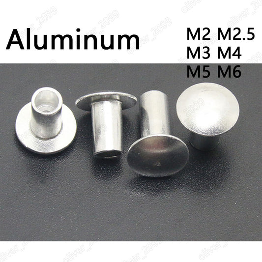 Aluminum Oval Head Semi Tubular Rivets M2 M2.5 M3 M4 M5 M6