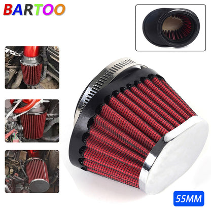 ya 5 8.7 Red 55mm/2.17 Air Filter Cleaner Round Tapered Replacement For Motorcycle