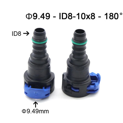 ya 5 8.7 New Fuel Line Hose Pipe Quick Release Female Connector 9.49mm ID8 10x8 180¡ã 2PCS