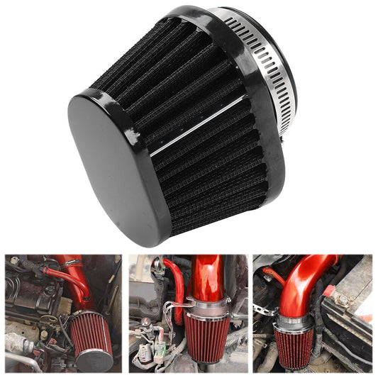 ya 8 5.26 55MM 2.17 Motorcycle Oval Air Intake Filter Cleaner Pod Washable Reusable Black
