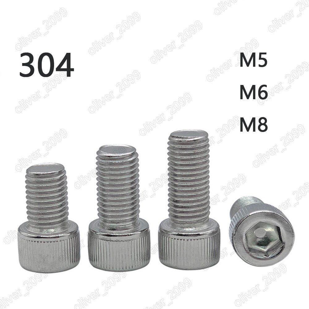 304 Stainless Steel DIN912 Hex Socket Bolts Cap Head Screws M5 M6 M8