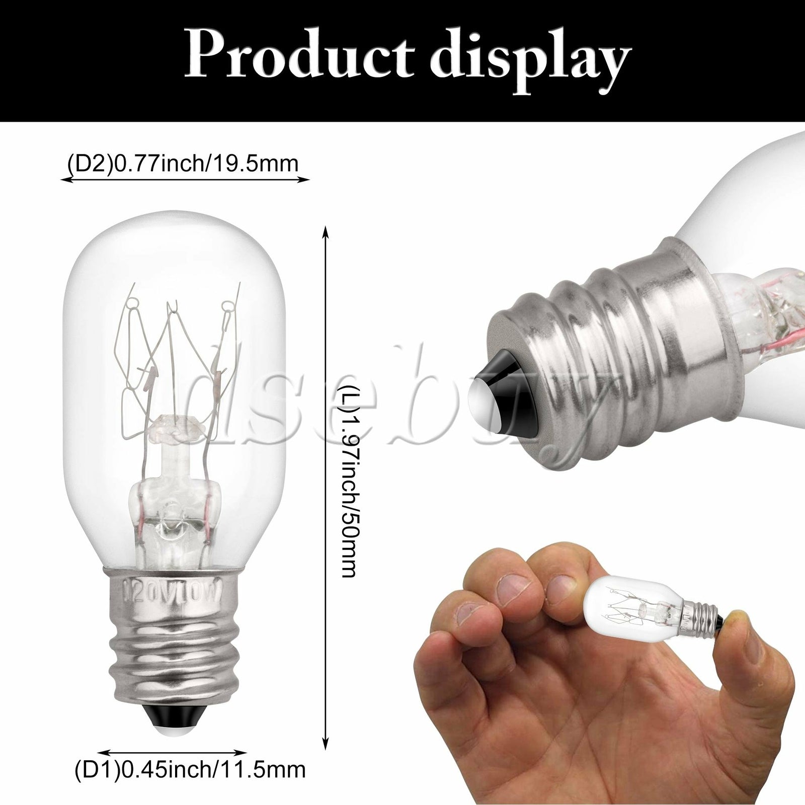ya 26 2 x Dryer Light Bulb Replacements Accessories WE05X20431 120V E12 10W
