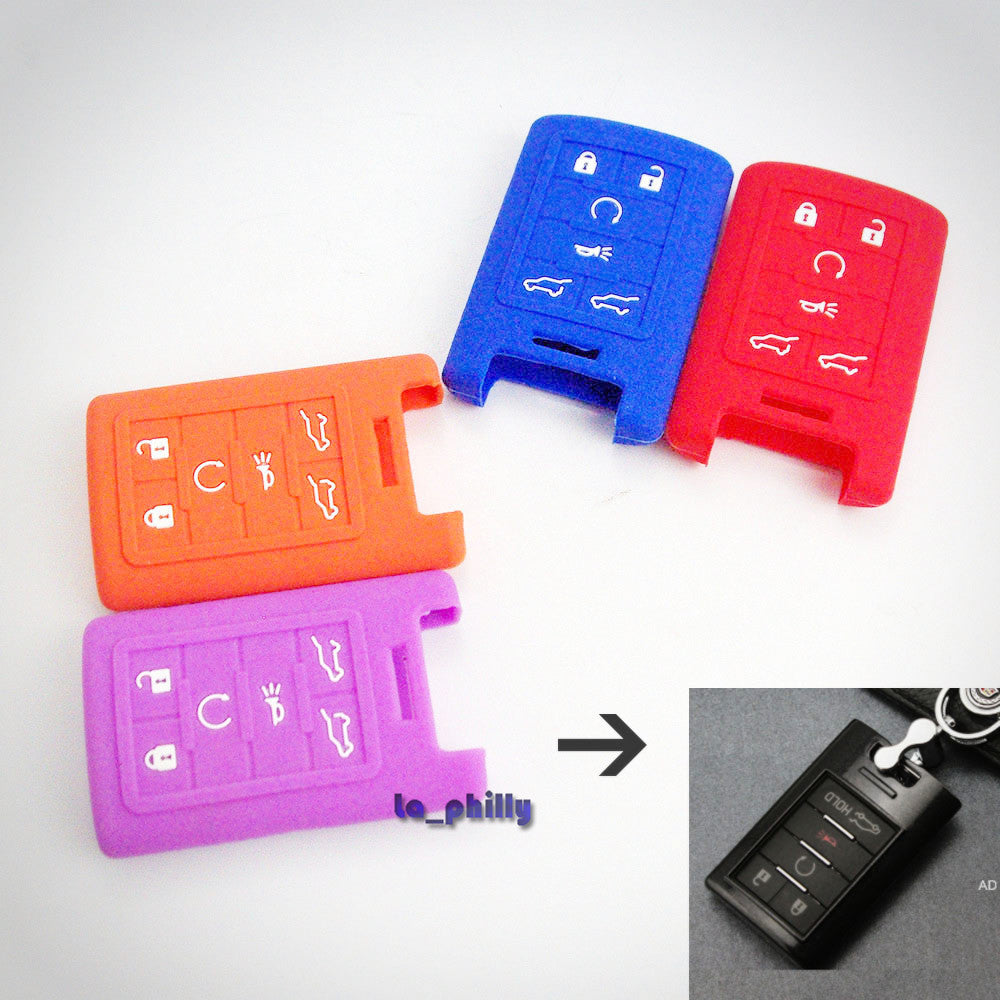 ya 5 8.7 New Silicone Key Cover Shell 6 Buttons for Cadillac for Escalade Remote for Smart Key