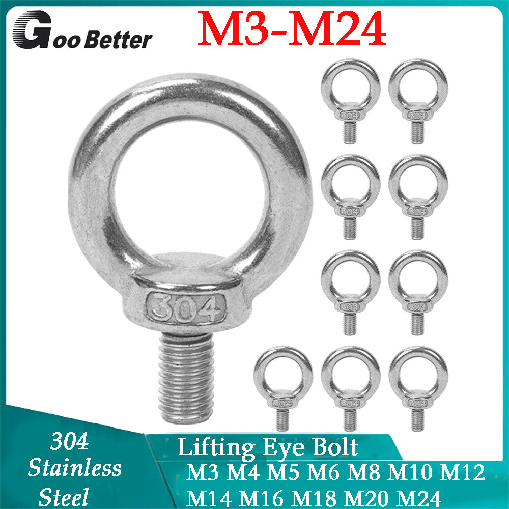 M3 M4 M5 M6 M8 M10 M12 M14 M16-M24 304 Stainless Steel eyebolt Lifting Eye Bolt