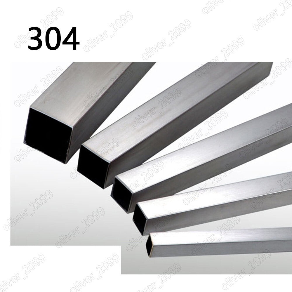 304 Stainless Steel Squre Tubes Length 250mm Select Size