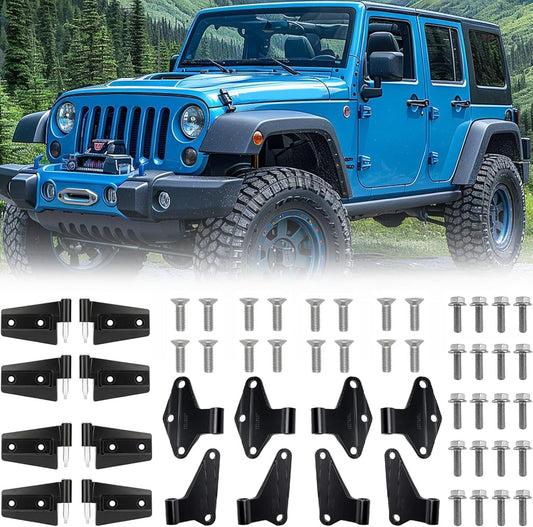 ya 11 10.28 16pcs Body Door Hinge Replacement Set Powder Coat FOR 2007-2018 for Jeep fo