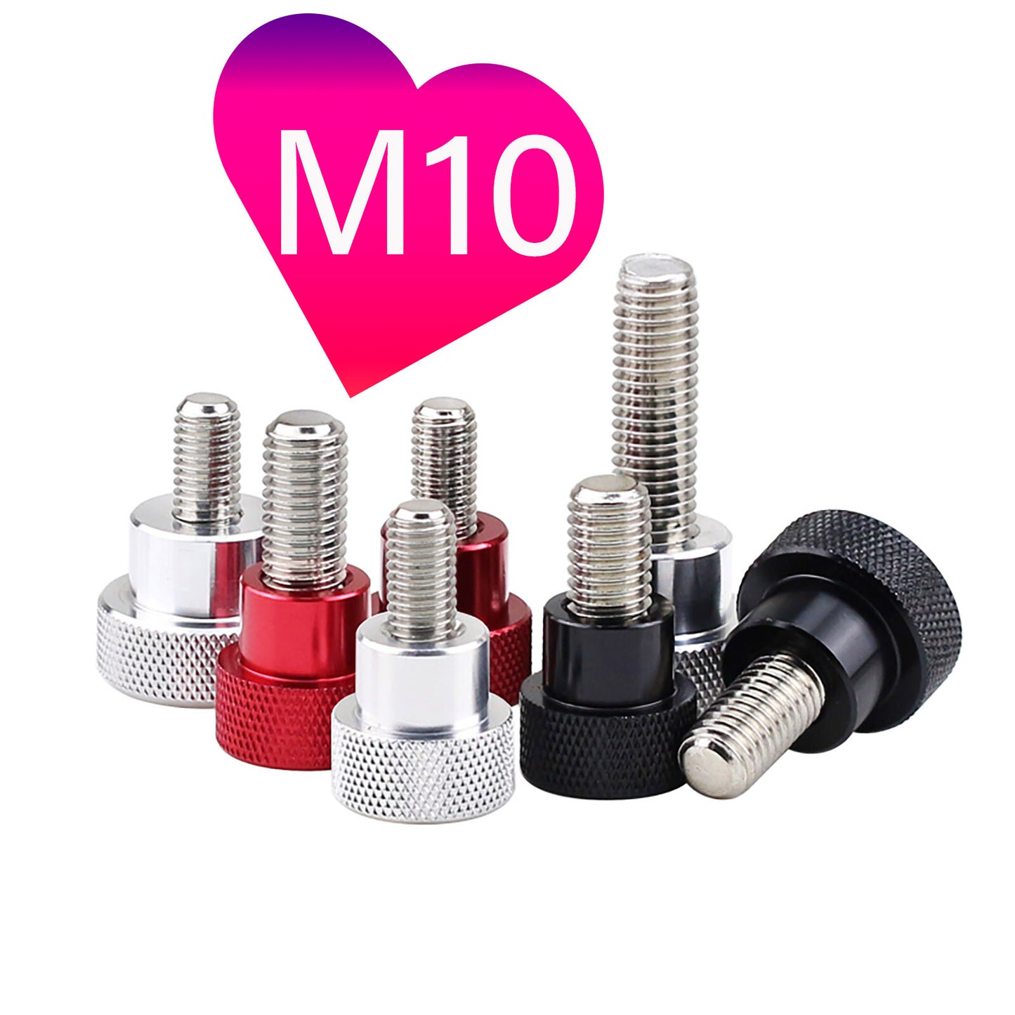 Stainless Steels M10 Knurled Thumb Screw Aluminium Hand Grip Knob Bolts Din 464