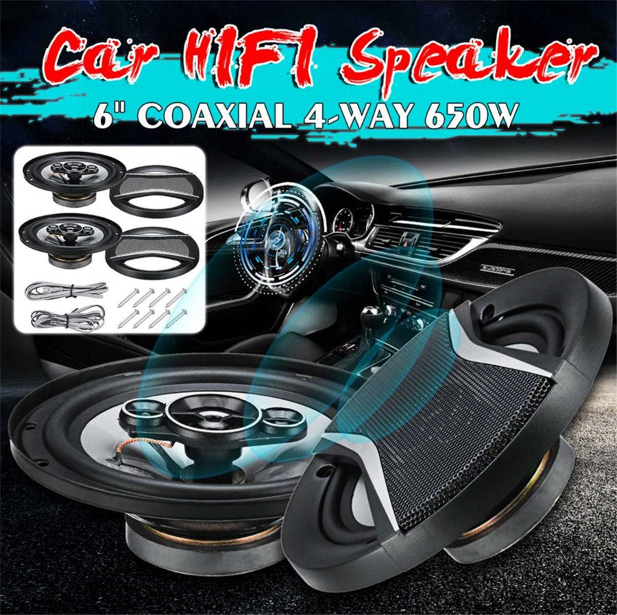 ya 5 8.7 1Pair 6 Inch 650W Auto Car HiFi Coaxial Speaker Door Audio Music Stereo Speakers