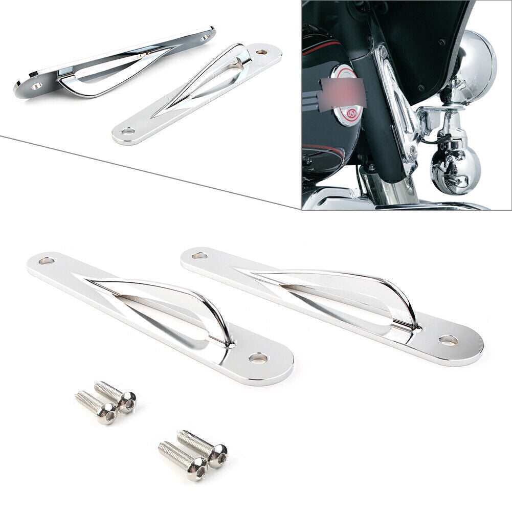 ya 7 6.11 Custom Tie-Down Brackets Teardrop for Harley Touring Ultra Limited FLHTK Chrome