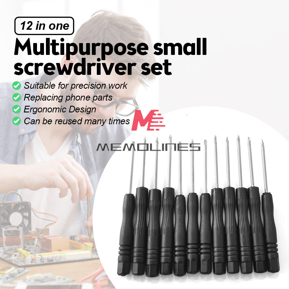 ya 26 12Pcs/Set Screwdriver Set Flat Head Slotted Flathead Non-Slip Pision Tool New