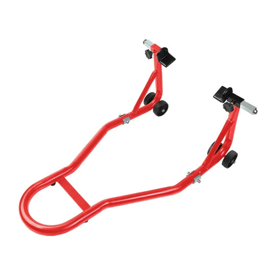 ya 26 8.1 Easel Motorcycle Portable Mobile Label Elevated, Red ont Wheel Standa