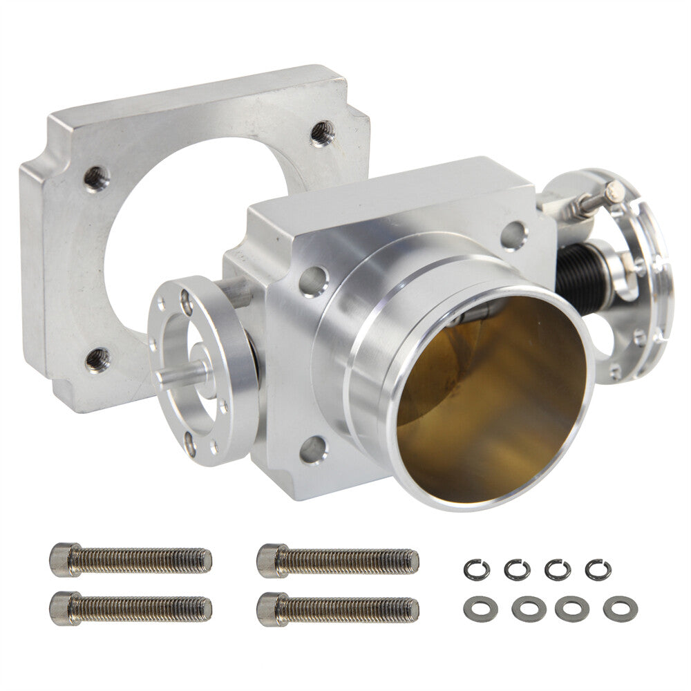 ya 27 7.20 Universal 2.75 70mm CNC Billet Intake Throttle Body Aluminum High Flow Silver