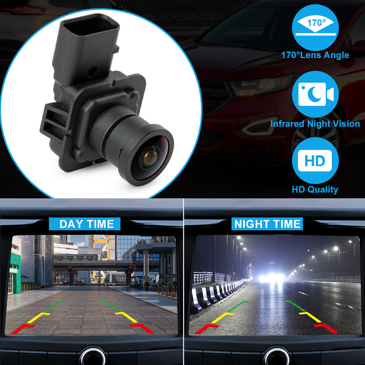ya 10 10.28 1703c Rearview Backup Camera for Edge 2011-15 BT4Z-19G490-B FL1T-19G490-AC-