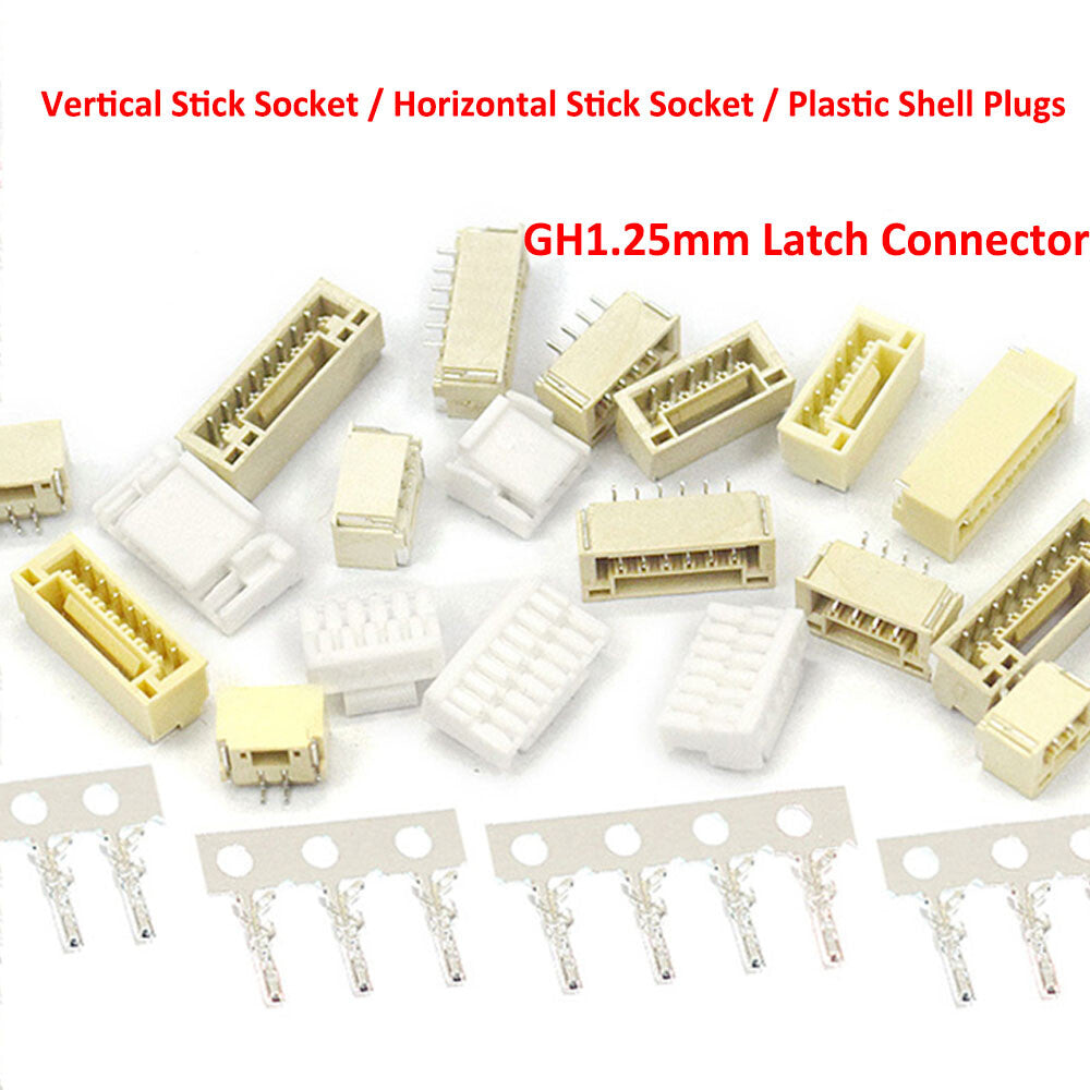 GH1.25 with Latch Connector Horizontal / Vertical Rubber Shell Terminals 2/3P-8P