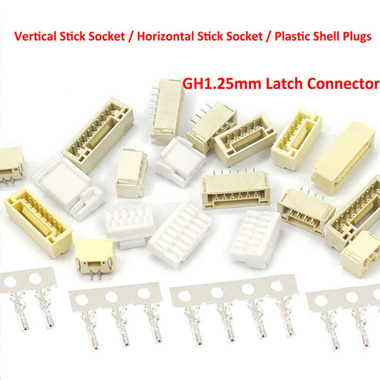 GH1.25 with Latch Connector Horizontal / Vertical Rubber Shell Terminals 2/3P-8P