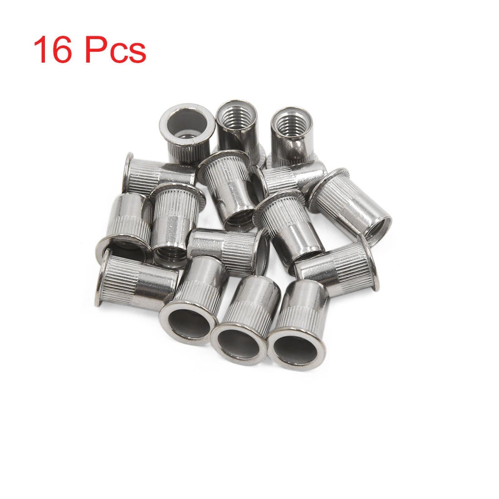 ya 2 7.15 16pcs M10 304 Stainless Steel Flat Head Rivet Nut Insert for Car Vehicle