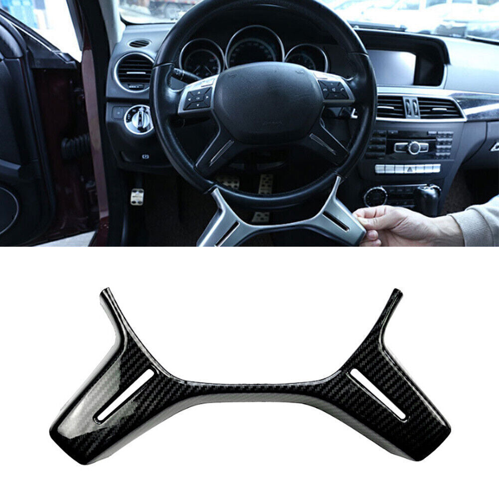 ya 5 8.7 Carbon fiber Look Steering Wheel Moulding Cover Fit for for benz C E GLK M Class W204