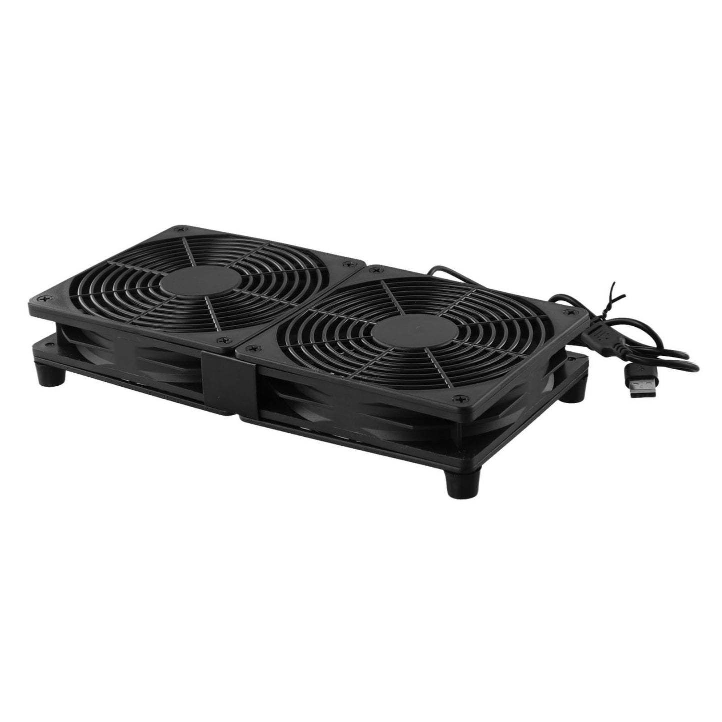 ya 25 120mm 5V USB Powered PC Router Dual Fan USB Axial Radiator For Computer New