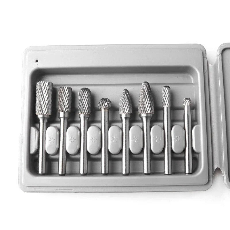 ya 25 8-Piece Set of 6Mm Handle Tungsten Steel Grinding Head Set Rotary File Electric