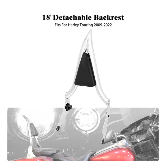 ya 3 6.25.3 Chrome Detachable Passenger Backrest Sissy Bar for Harley Road Electra Glide 09+