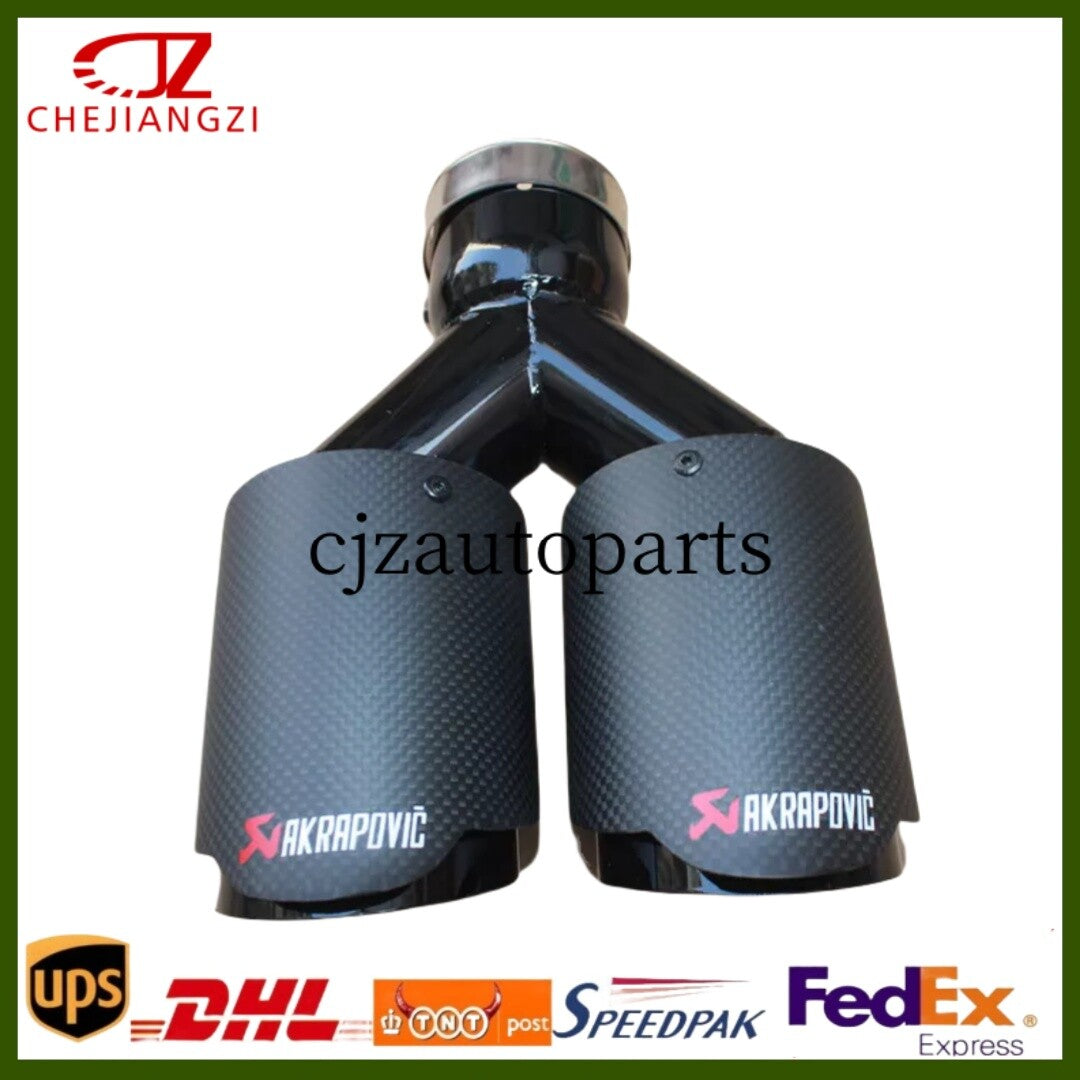 ya 4 6.17.2 Akrapovic Matte Black Carbon Fiber Tip Dual Pipe OD:76/89/101/114mm Tip