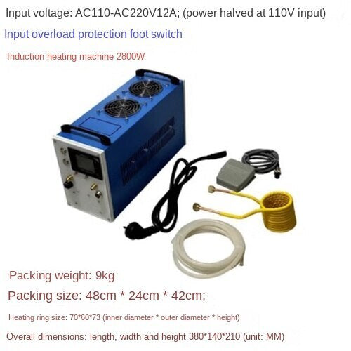ya 26 High equency Induction Heater Induction Heating Machine Metal Smelting 2800W