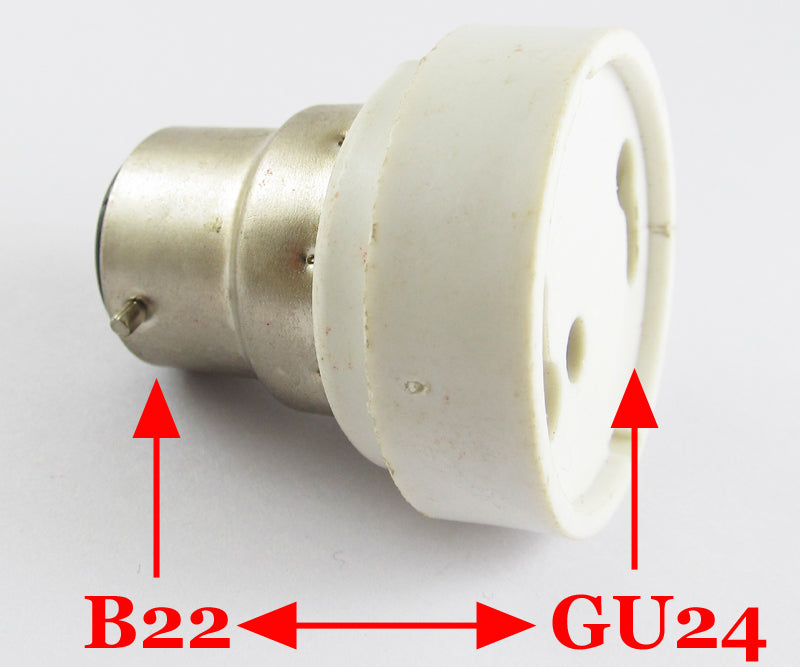 ya 14 10x B22 Male to GU24 Female Socket Base LED Halogen CFL Light Bulb Lamp Adapter