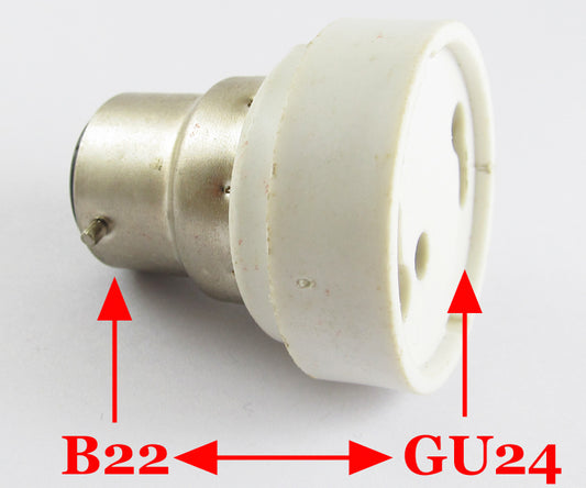 ya 14 10x B22 Male to GU24 Female Socket Base LED Halogen CFL Light Bulb Lamp Adapter