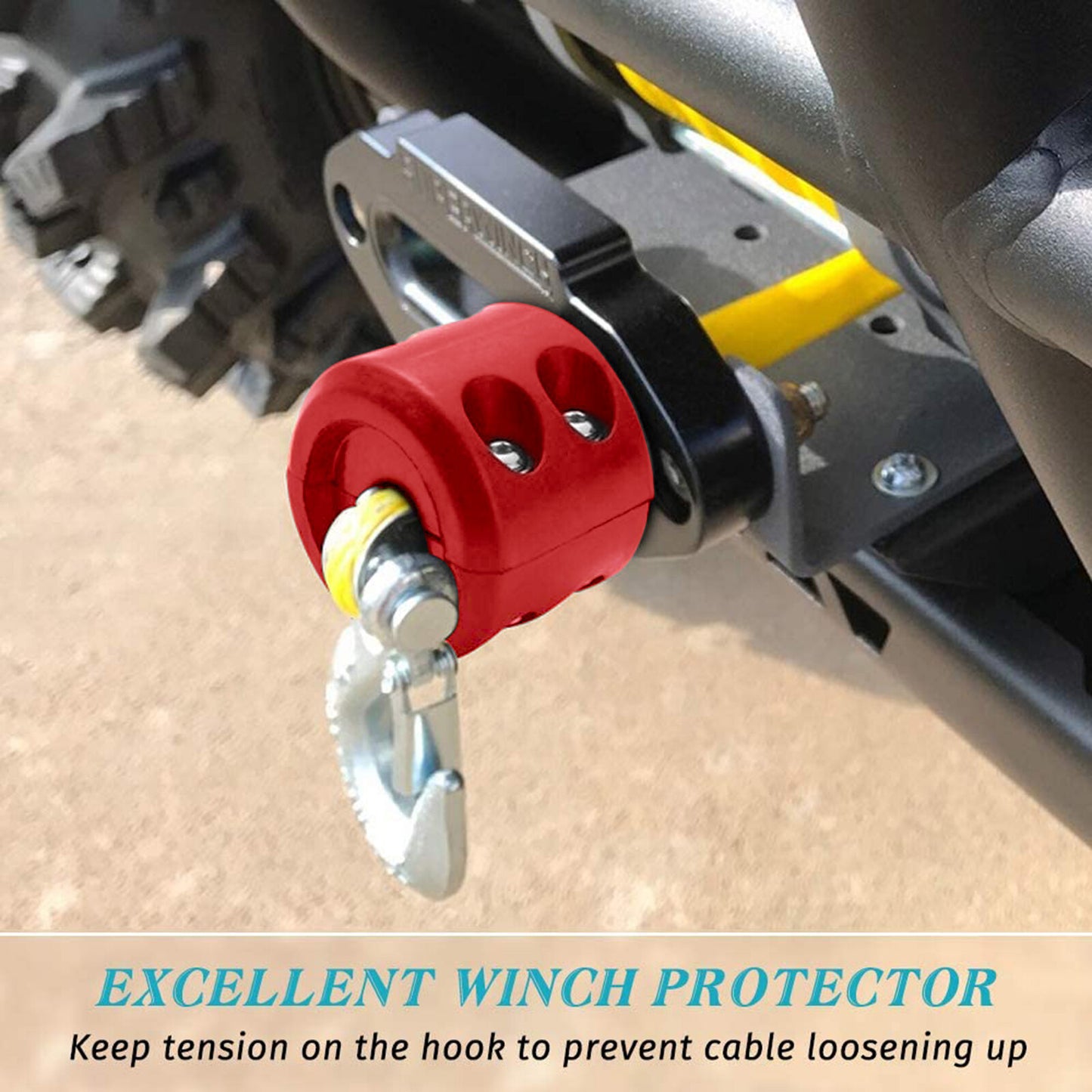 ya 5 8.7 Winch Stopper Rubber Heavy Duty Cable Line Saver Waterproof Rope Hook ATV UTV