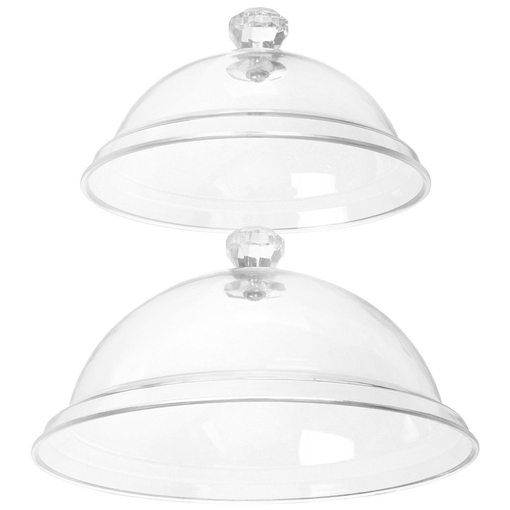 ya 1 6.30 2Pcs Clear Food Cover Dome Round Cake Cover Dessert Cake Pastry Cover Lid
