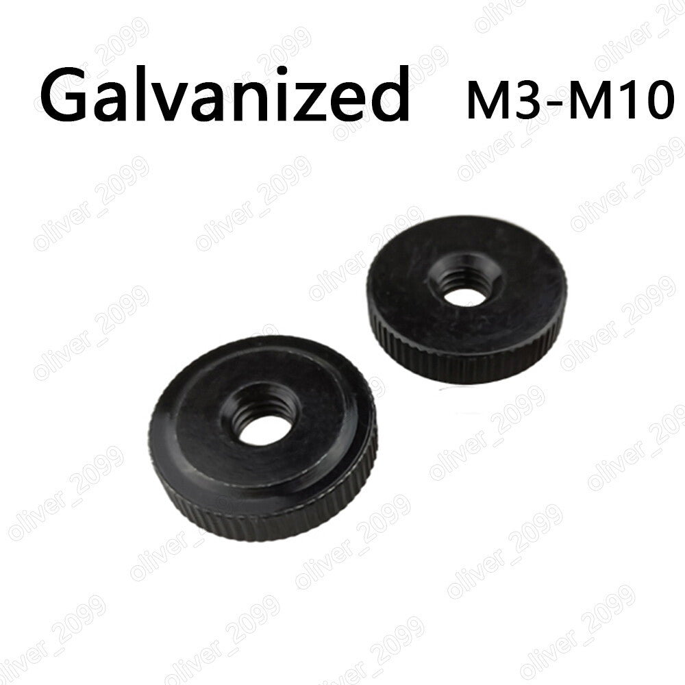 Black Zinc Steel Knurled Nuts M3 M4 M5 M6 M8 M10