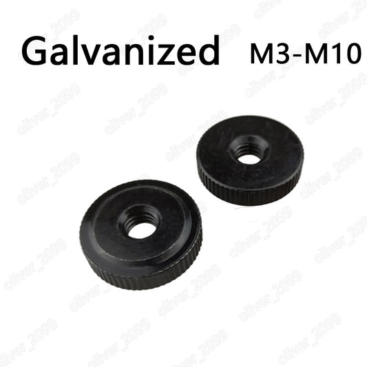Black Zinc Steel Knurled Nuts M3 M4 M5 M6 M8 M10
