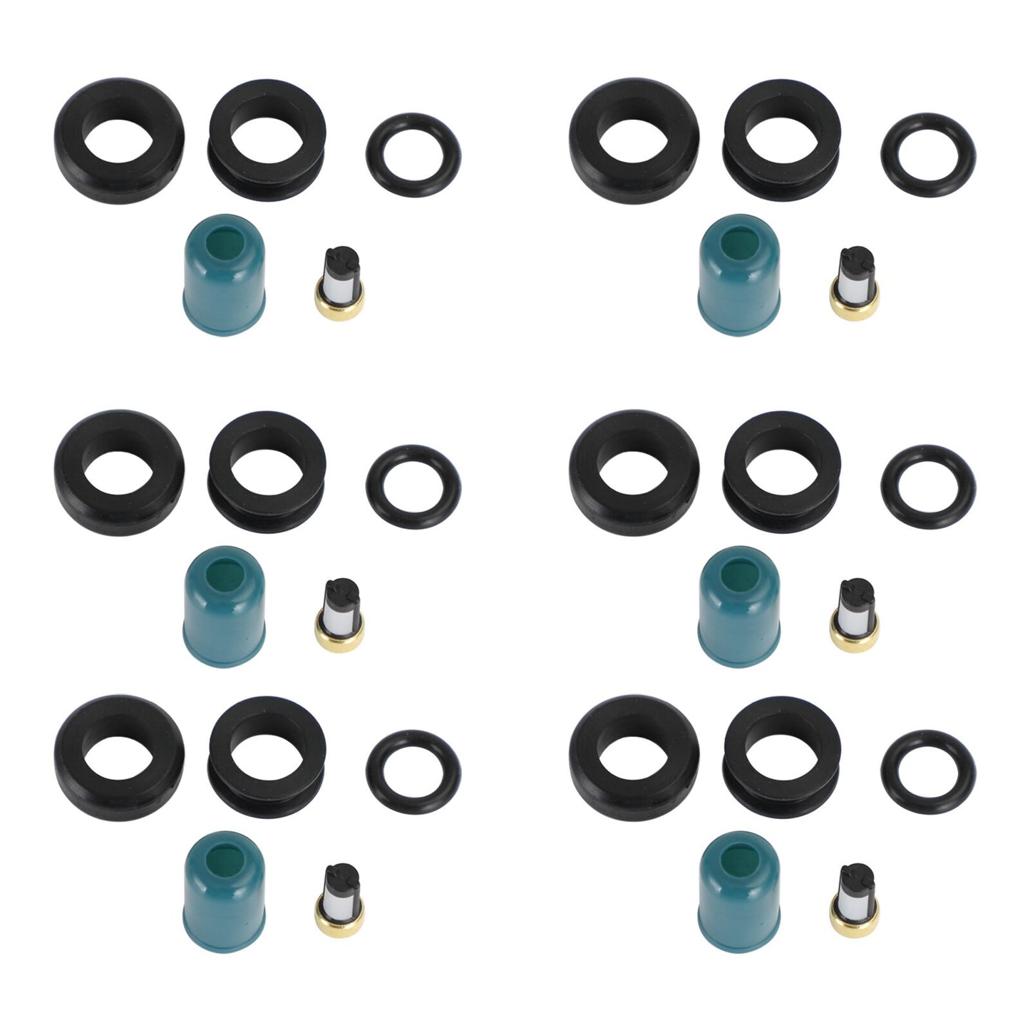 ya 1 8.12 baidi 6PCS Fuel Injectors Repair Seal Rebuild Kit for 3VZE 1988-1995 3.0L