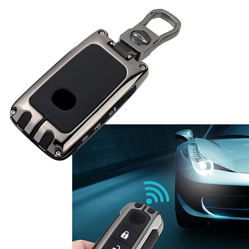 ya 5 8.7 Alloy Full Sealed Key Fob Case Cover Shell Holder for Mazda 3 CX-5 CX-30 Gray