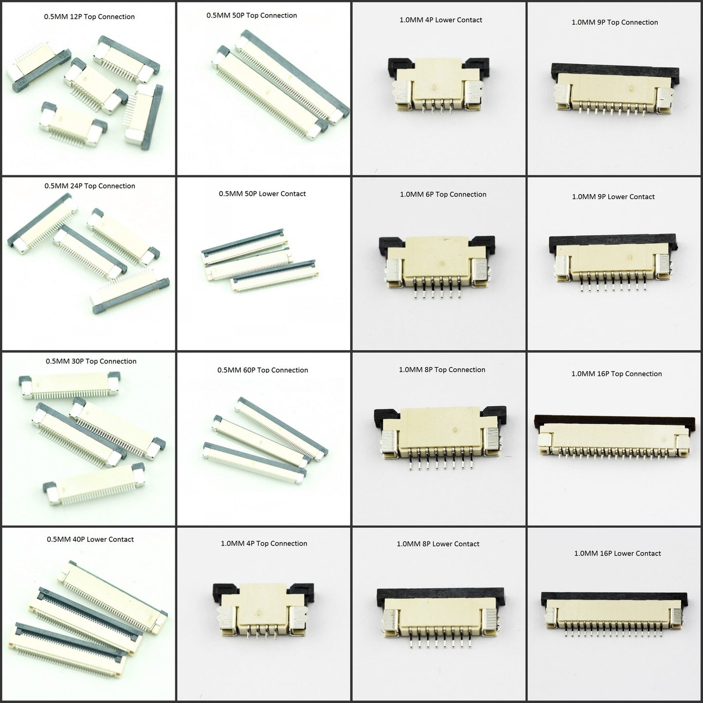High-Speed FFC/FPC Flat Cable Connectors, 4P-60P, 0.5/1.0mm Pitch, Top/Bottom Mo