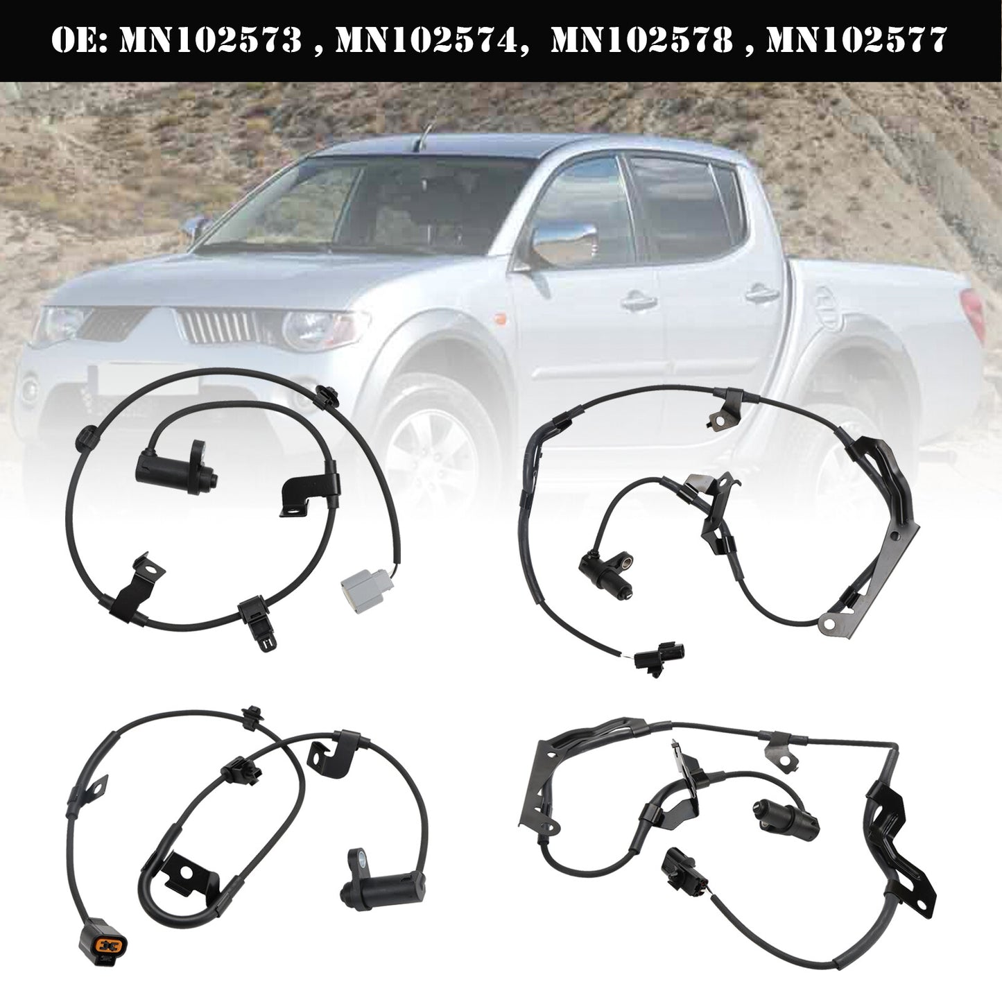 ya 1 8.5.1 4X Front Rear Left Right ABS Speed Sensor for L200 2.5DID B40