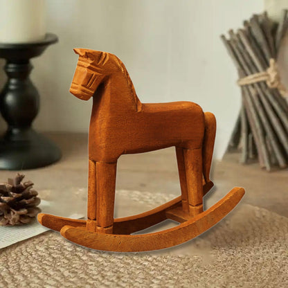 ya 25 Wooden Rocking Horse Decor Gift Craft Or ment for Cabinet Bookshelf Office