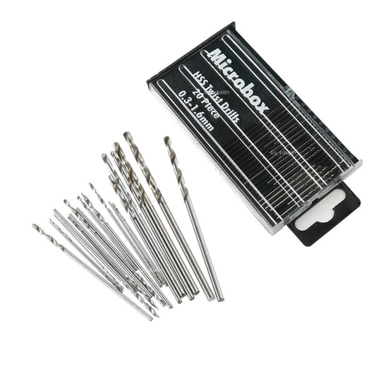 ya 28 20Pcs Set Mini HSS High Speed Steel Twist Drill Bit Set Tool Craft with Case