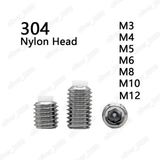 304 Stainless Steel Hexagon Socket Set Screw With Nylon Dog Point M2.5 M3 M4-M12