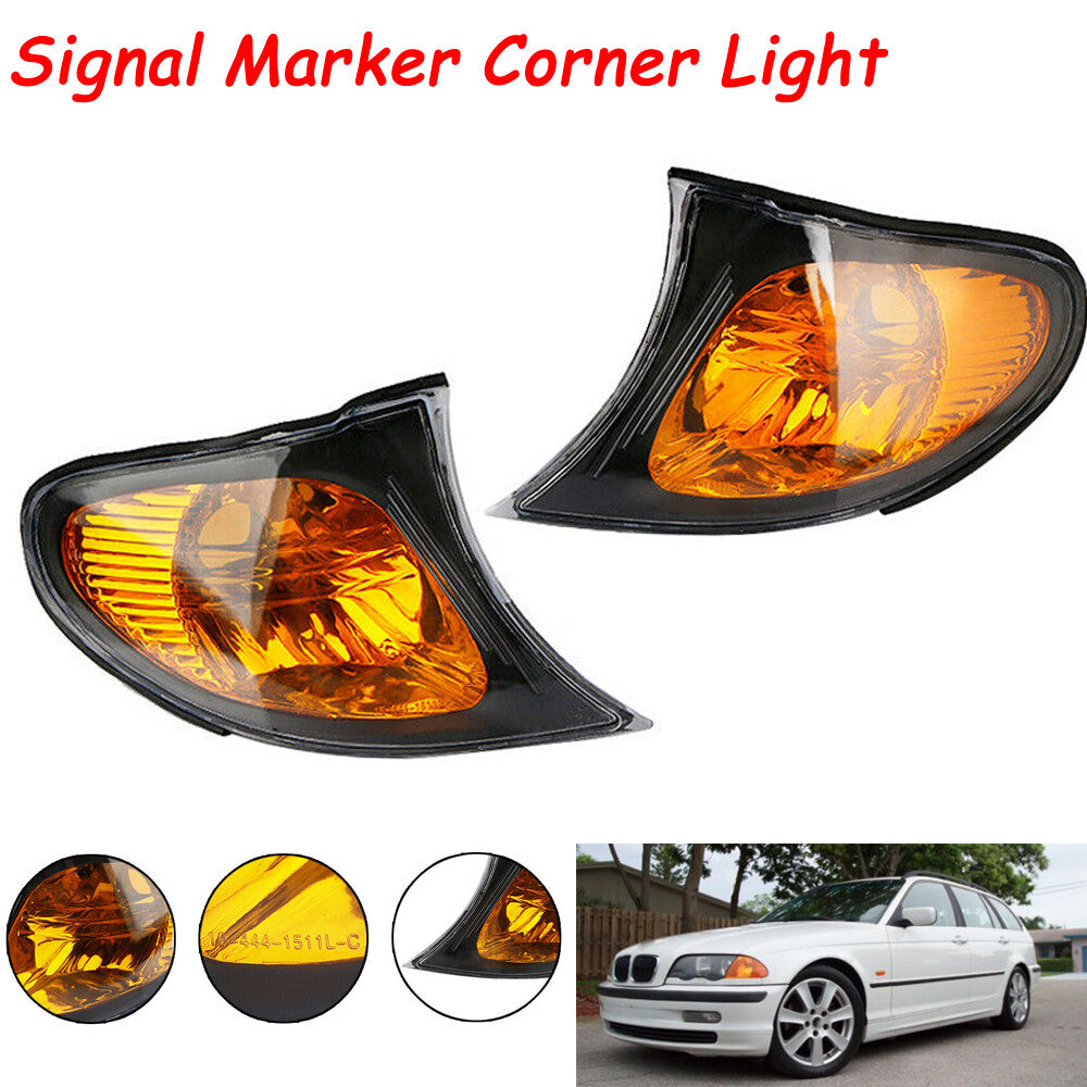ya 3 6.25.3 Pair Turn Signal Lights Corner Light LH+RH For 2002-2005 for BMW E46 3-SERIES Sedan