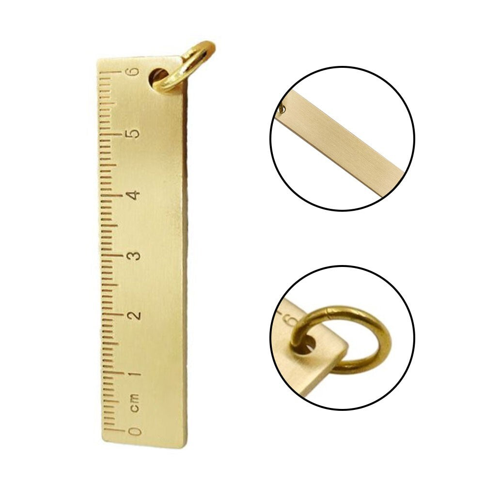 ya 14 1X Small Copper Ruler 3mm Thickened Brass Metal-Ruler Copper Key-Pendant New