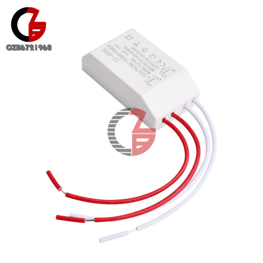 ya 14 5pcs 20-60W 220V to AC12V LED Halogen Lamp Light Electronic Transformer Adapter