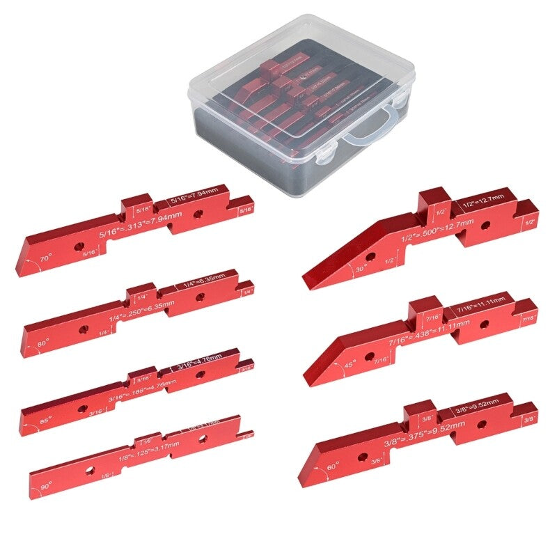 ya 26 7Pcs Router Table Setup Bar Height Gauge Aluminum Pisions Setup Blocks Set