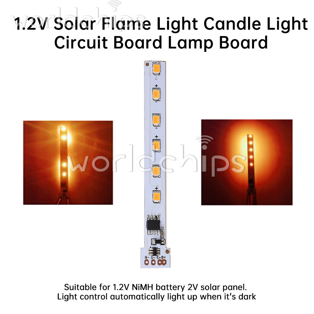 ya 14 12 LED 1.2V Solar Flame Light Control Board Solar Candle Lamp Circuit Board New