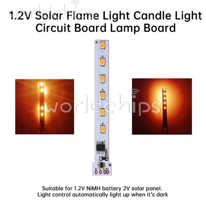 ya 14 12 LED 1.2V Solar Flame Light Control Board Solar Candle Lamp Circuit Board New