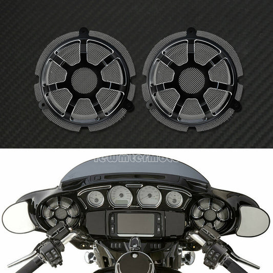 ya 7 6.11 Contrast Cut Front Speaker Grill Masks Cover Fit for Harley Touring CVO 2014-19